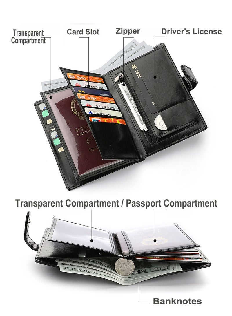 ديبولار محفظة لحفظ جواز السفر، غطاء جواز سفر من الجلد الصناعي، حامل بطاقات مزود بتقنية حجب الترددات اللاسلكية، منظم وثائق السفر، واقي جواز السفر، حامل بطاقات الائتمان، حافظة جواز السفر، محفظة سفر للنساء والرجال - Image 4